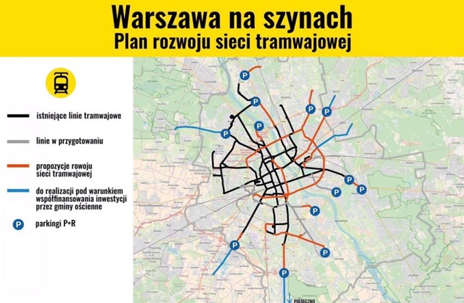 Wizja warszawskich tramwajów wg ruchów miejskich. Obwodnica, Trasa Łazienkowska i tramwaj bez sieci