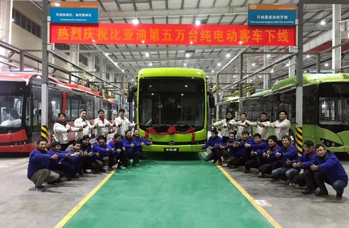 BYD w ciągu 9 lat wyprodukował 50 tys. autobusów