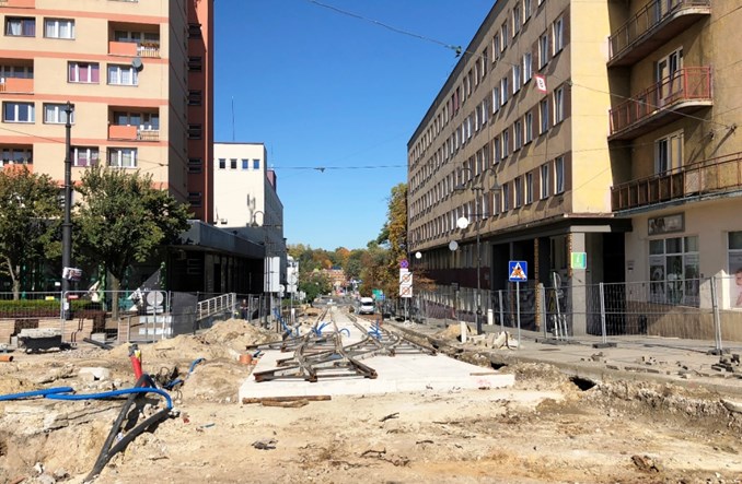 Roboty tramwajowe w centrum Zabrza zakończą się później