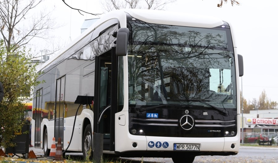 Warszawa. Elektryczny Mercedes Citaro na testach w MZA Warszawa. Elektryczny Mercedes Citaro na testach w MZA
