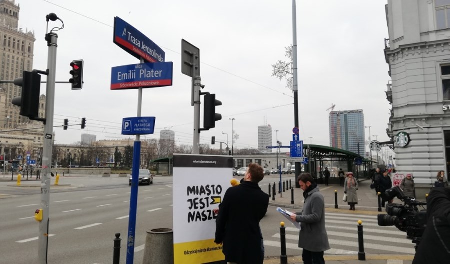 Warszawa. Happening MJN. „Trasa” zamiast „Alej” Warszawa. Happening MJN. „Trasa” zamiast „Alej”