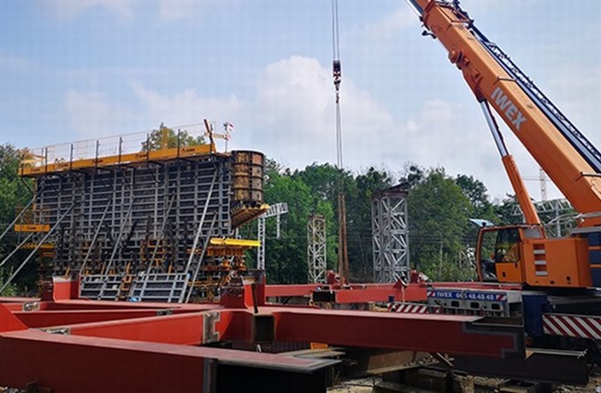 Wrocław. Trwa budowa wiaduktu na trasie tramwajowej na Nowy Dwór