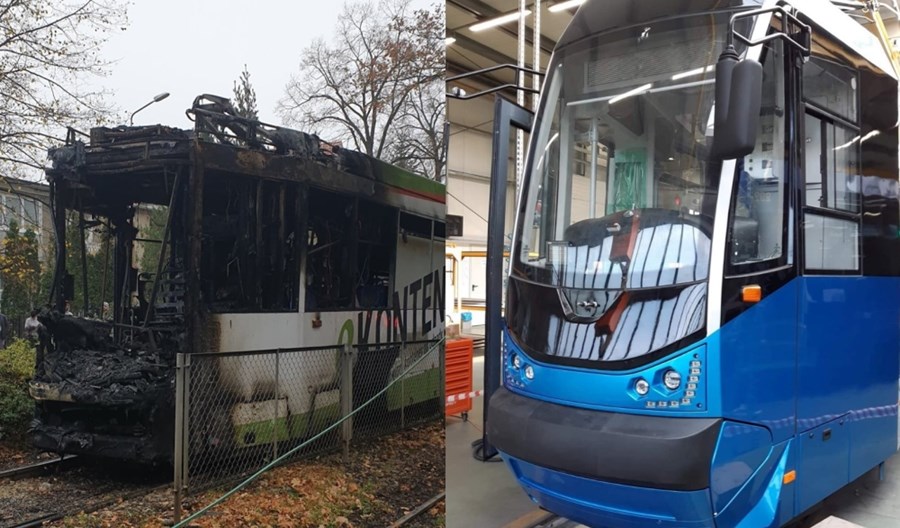 Wrocław: Spalony tramwaj Protram jak nowy Moderus Wrocław: Spalony tramwaj Protram jak nowy Moderus