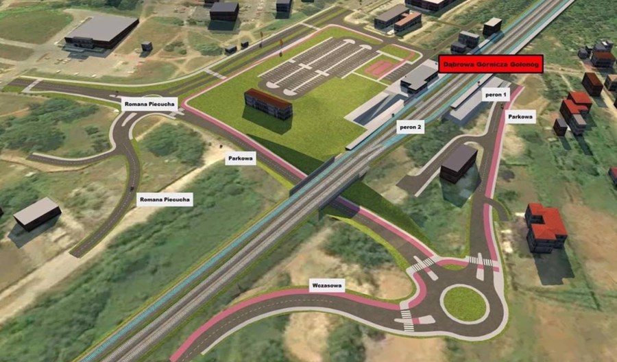 Węzeł Dąbrowa Górnicza Gołonóg. Rondo i tunel pod torami Węzeł Dąbrowa Górnicza Gołonóg. Rondo i tunel pod torami