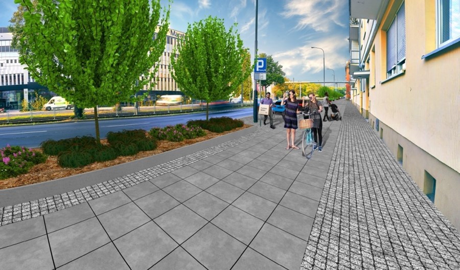 Poznań: Ul. Królowej Jadwigi zazieleni się. Rusza przebudowa chodnika Poznań: Ul. Królowej Jadwigi zazieleni się. Rusza przebudowa chodnika