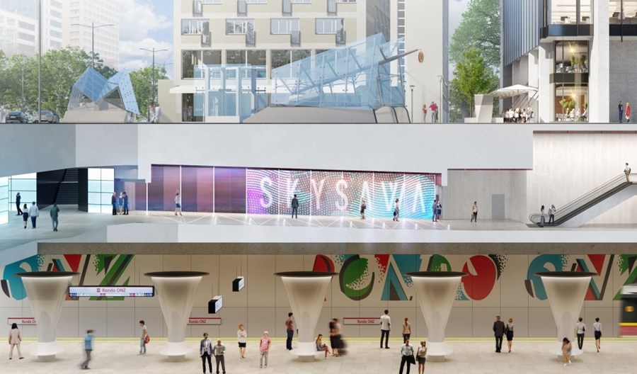 Skysawa połączona już ze stacją metra Rondo ONZ Skysawa połączona już ze stacją metra Rondo ONZ