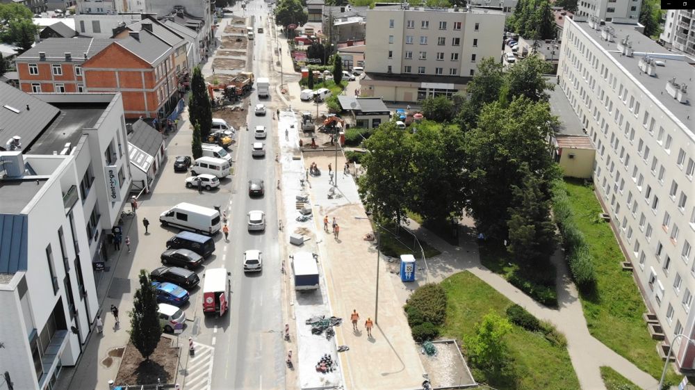 Ulica Puławska podczas przebudowy