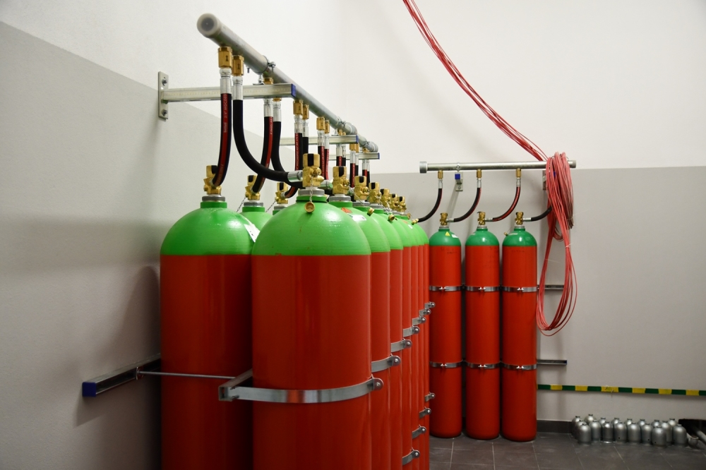 Butelkownia - system gaszenia gazem podstacji