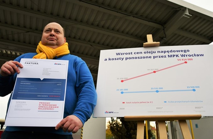 MPK Wrocław: Podwyżki cen za energię i olej napędowy. Rachunki wzrosną o 35 mln zł