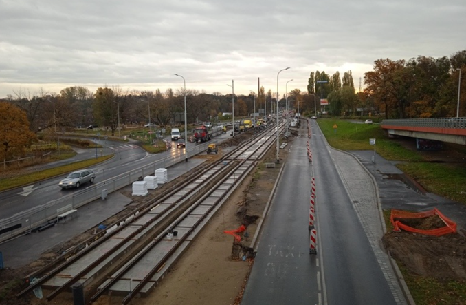 Wrocław. Nowe torowisko na ul. Krakowskiej. Trwa budowa Alei Wielkiej Wyspy