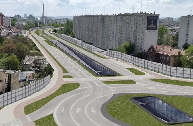 Kraków: Kształt tramwaju do Mistrzejowic budzi protesty. Betonowy kanion z ekranami, bez zieleni