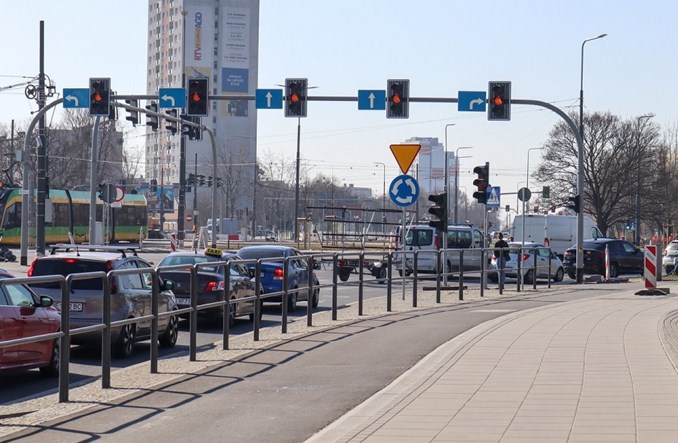 Udostępnienie buspasa na rondzie Rataje w Poznaniu
