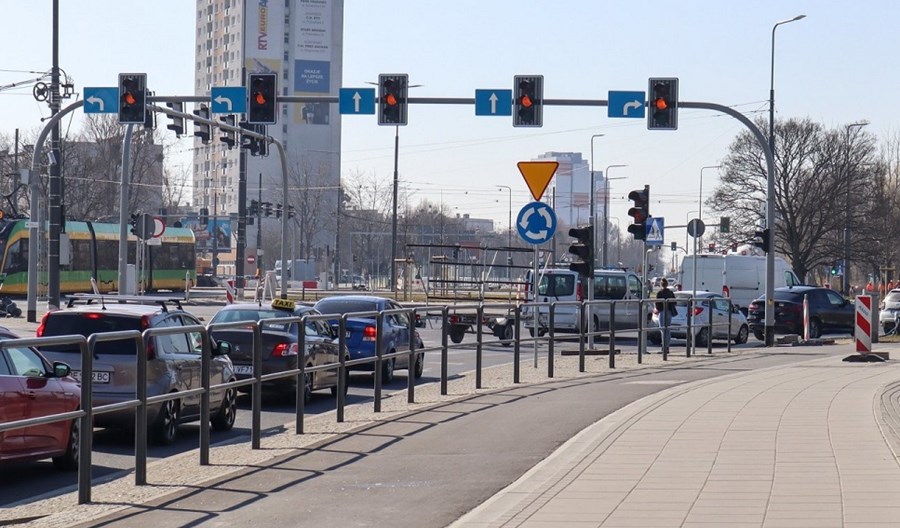 Udostępnienie buspasa na rondzie Rataje w Poznaniu