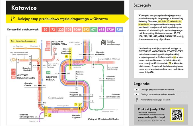 Katowice. Zmiany komunikacyjne na Giszowcu
