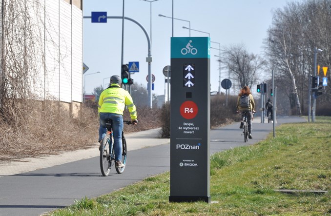 Totem rowerowy w Poznaniu