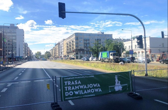 Warszawa: Tramwaj do Wilanowa. Ulice zamknięte, start prac niemrawy