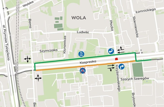 Warszawa: Tramwaj na Kasprzaka. Zmiany w ruchu przy Płockiej