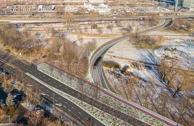 Warszawa: Tramwaj do Dw. Zachodniego pod parkiem. Projekt to uwzględnia