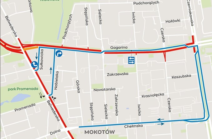 Tramwaj do Wilanowa. Autobusy jeszcze bardziej naokoło przy Gagarina