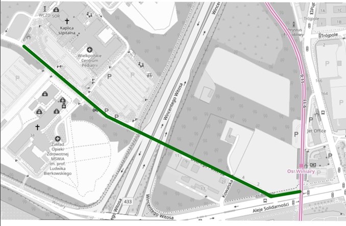 Poznań analizuje nowe, krótkie odcinki sieci i wraca do trasy na Dębinę