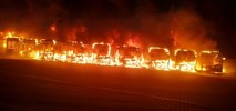 Nocny pożar na terenie zajezdni w Bytomiu