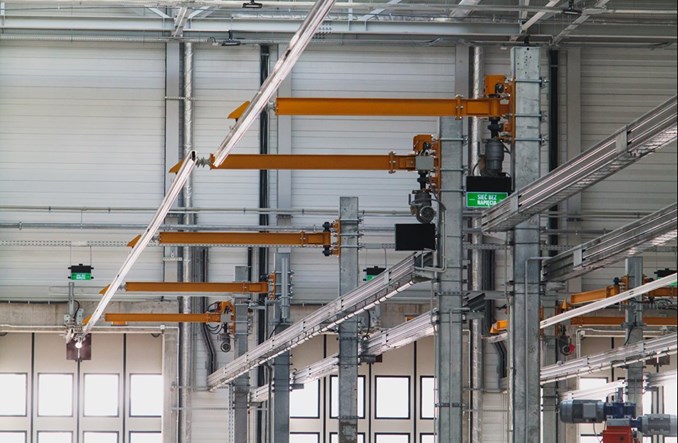 Sztywna sieć trakcyjna na zajezdni Annopol