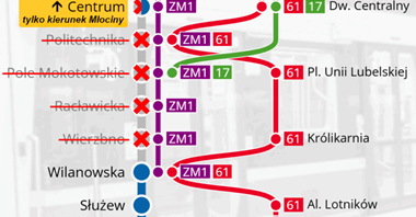 AKTUALIZACJA - Trwają testy na linii M1 / Warszawa. Ruch w metrze na linii M1 częściowo przywrócony