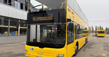 Piętrowy autobus z Berlina wyjechał na ulice Kijowa Piętrowy autobus z Berlina wyjechał na ulice Kijowa