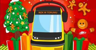 Toruński świąteczny tramwaj