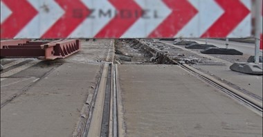 Łódź. Prace torowe na węźle przy Placu Niepodległości