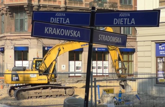 Kraków: Wykopaliska na Krakowskiej. Tramwaje wrócą później