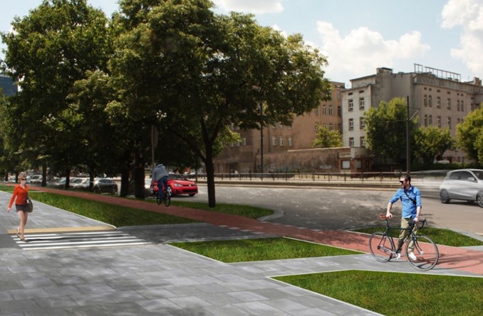 Warszawa: Jana Pawła II węższa – z drzewami i pasami. Jest projekt