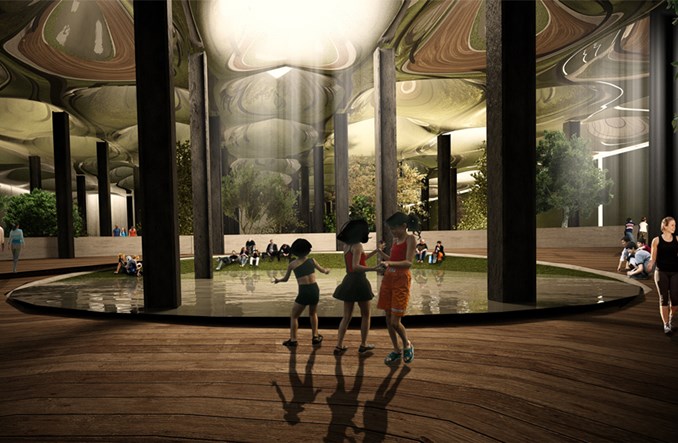 Nowy Jork. Park w miejscu podziemnego dworca tramwajowego