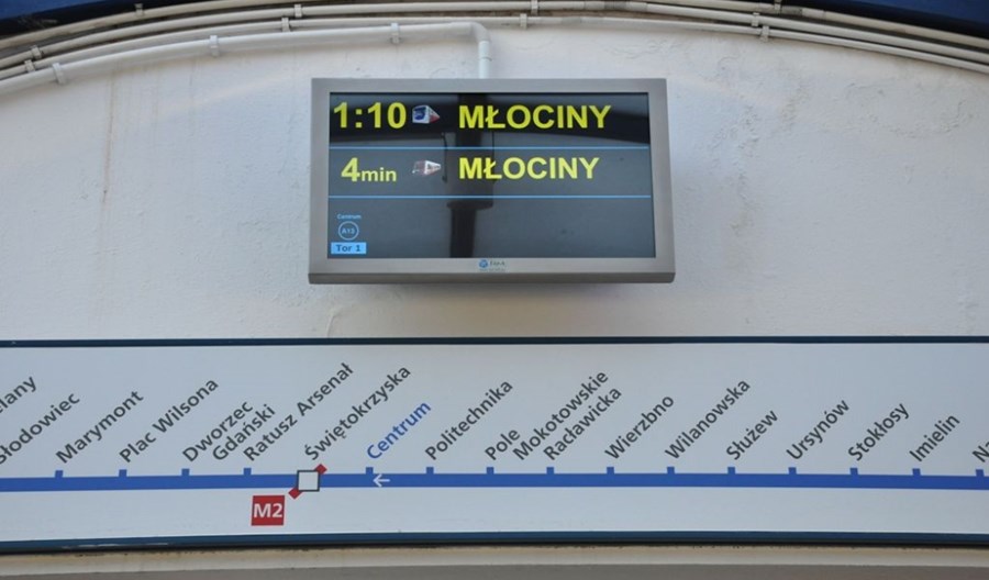 Metro: Dodatkowe ekrany informacyjne na ursynowskim odcinku Metro: Dodatkowe ekrany informacyjne na ursynowskim odcinku