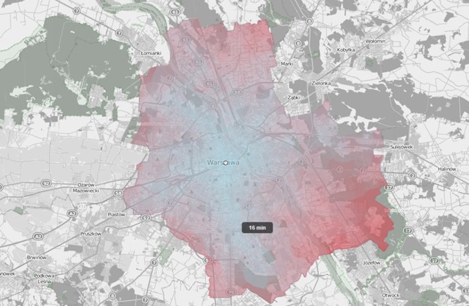 Interaktywna mapa atrakcyjności stołecznej komunikacji