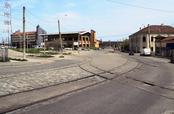 Rumunia. Dworzec w Gałaczu bez tramwajów