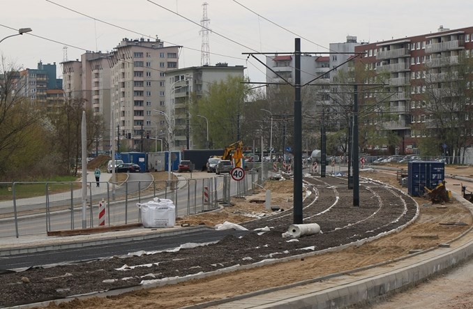 Warszawa: Prace przy tramwaju do pętli Winnica potrwają do końca lipca