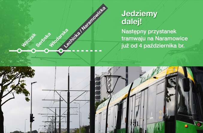Poznań. Od 4 października tramwajem dalej w głąb Naramowic
