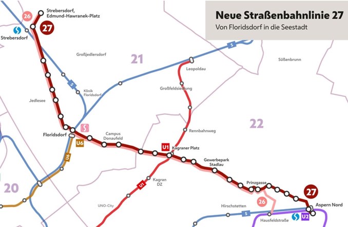 Wiedeń zaprezentował przebieg nowej linii tramwajowej