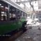 Uszkodzona zajezdnia tramwajowa w Charkowie