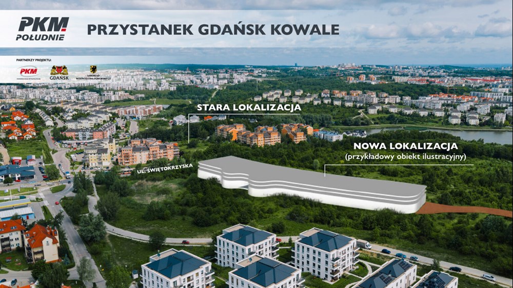 Przystanek PKM Gdańsk Kowale w nowej, lepszej lokalizacji