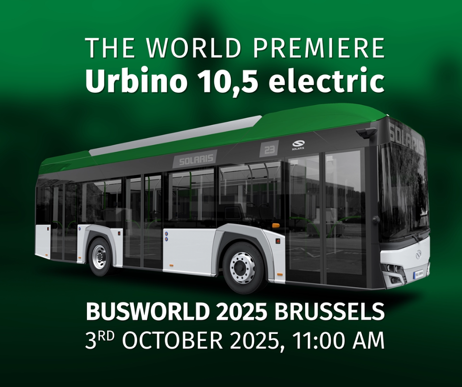 Już w październiku Solaris zaprezentuje Urbino 10,5 electric w Brukseli