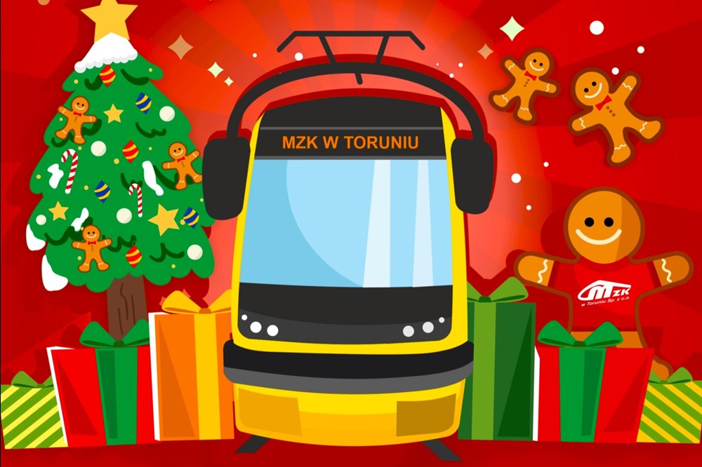 Toruński świąteczny tramwaj