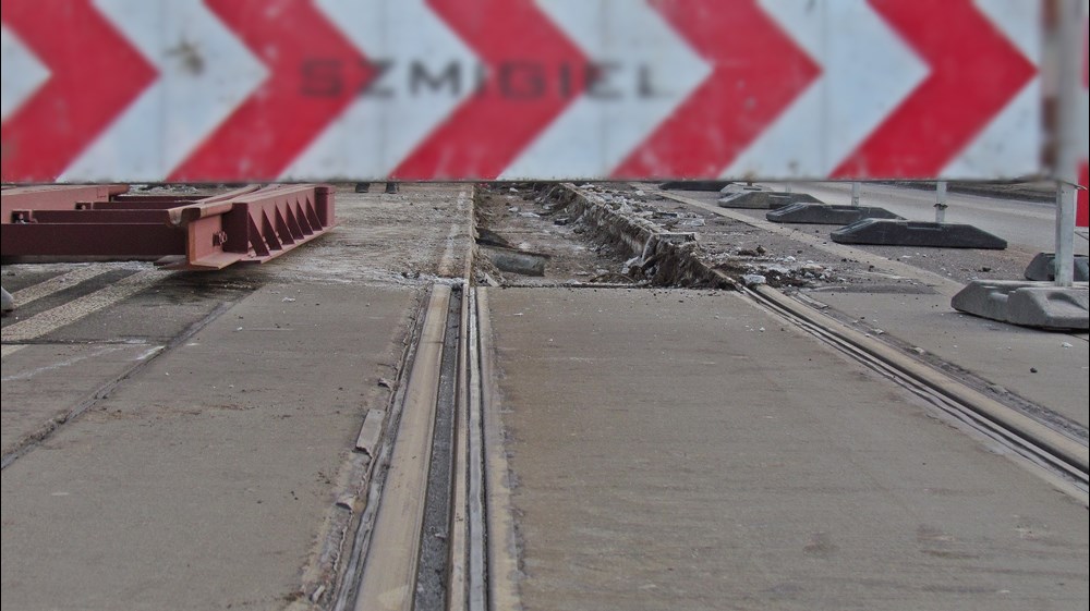 Łódź. Prace torowe na węźle przy Placu Niepodległości