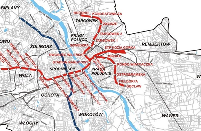 Варшава карта районов
